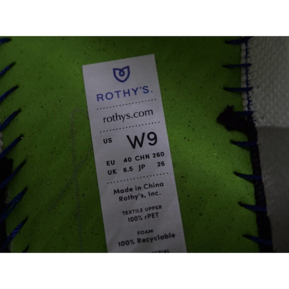 Rothy's Lace Up Sneakers Womens 9 White Recycled Knit Low Top Casual Shoes - Picture 10 of 11